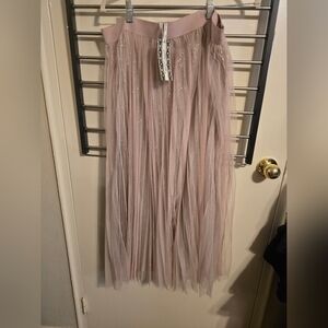 Ultra Pink Shimmering Pleated Skirt